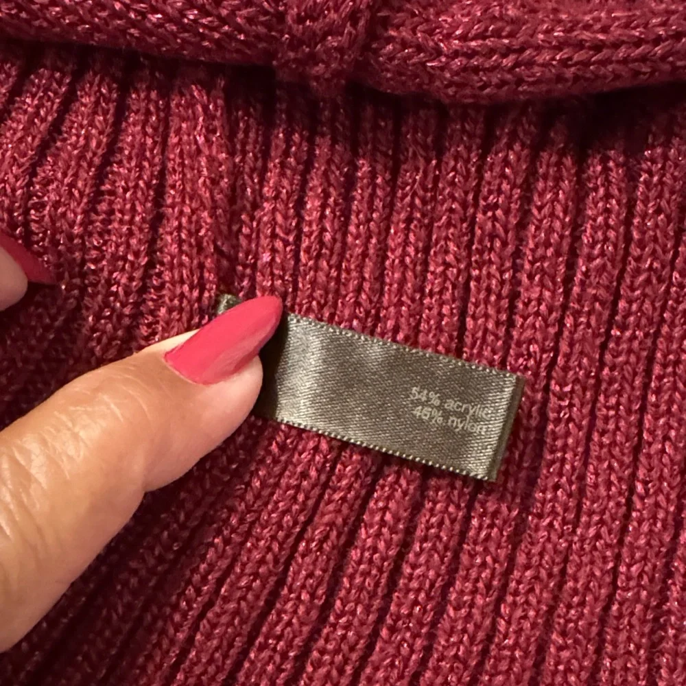 The Limited Burgundy Cardigan Sweater with belt, few small pulls. - Picture 10 of 11